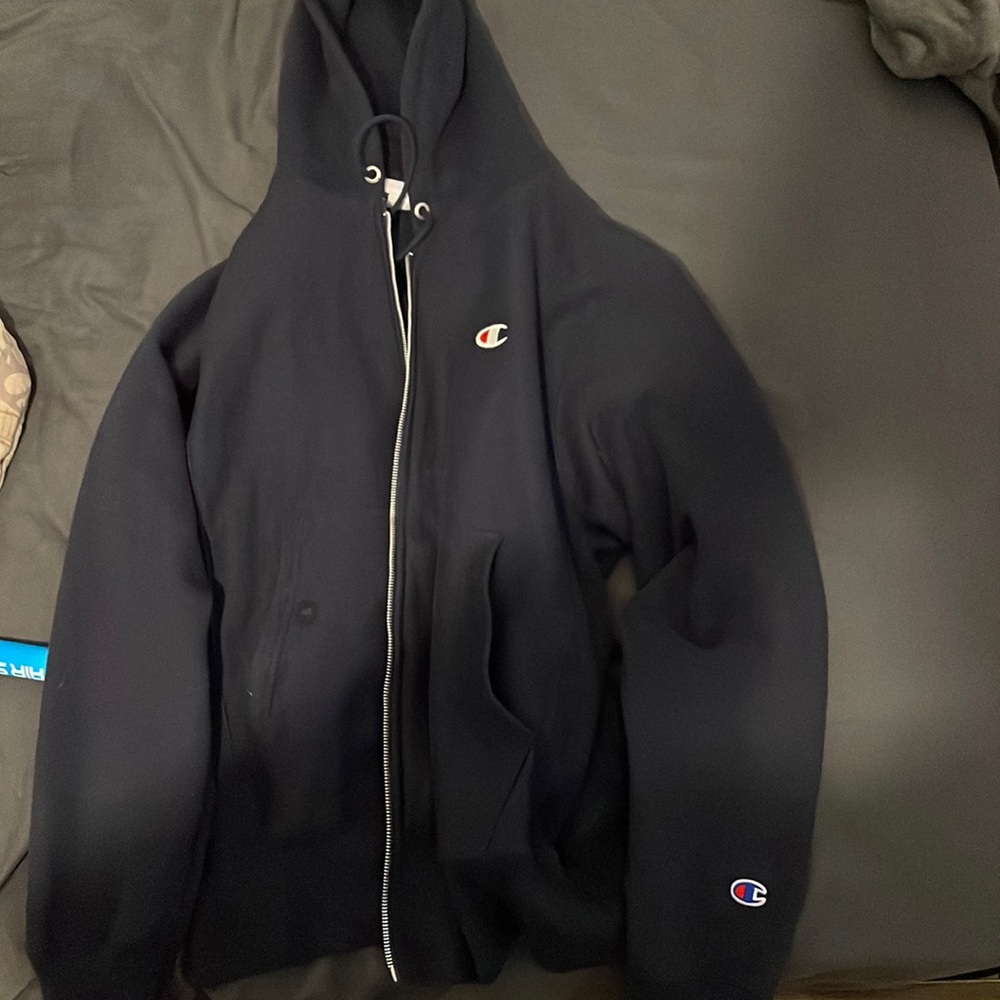 Blue champion hoodie size s fits like a medium oversized only used a couple time